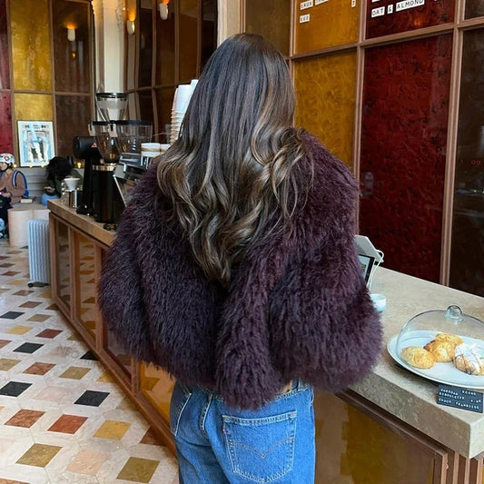 Burgundy Iconic Faux Fur